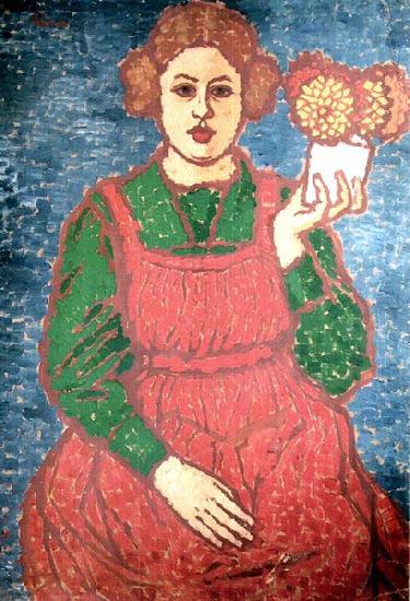 Jozsef Rippl-Ronai Anella is Holding Flowers oil painting image